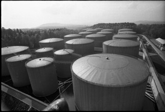 The biggest depot of oil and petrol in Switzerland, Mellingen 1972