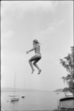 Children jumping into the lake, 1972