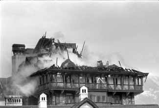 Fire at Badrutt's Palace Hotel in St. Moritz 1967