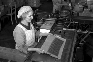 Worker in Chocolate factory Suchard in Serrieres, 1942