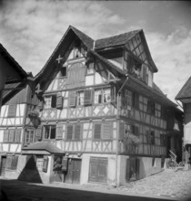 Half-timbered houses in Weinfelden 1945