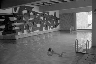 New indoor pool, Palace hotel Gstaad 1971
