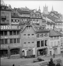 neon writings and signboards in Lausanne, 1944