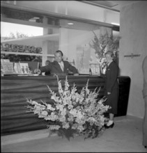 Geneva, American Express counter in the Hotel du Rhone 1950