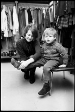 Shopping at a second hand clothes shop, 1968