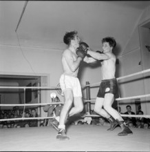 Boxing meeting in Wettingen 1954, amateur fight heavy welter weight