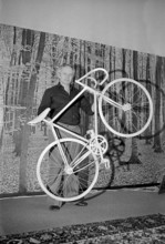 racing cycle made of matches by Armin Signer 1981