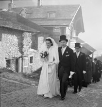 Church wedding of Antoinette Meyer and Karl Molitor, Hospental 1948