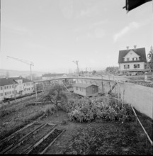 Bypass and road bridge under construction, Kilchberg 1960