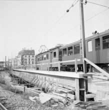 Road construction in Zurich Giesshubel, 1959