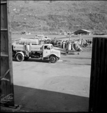 Insecticide tank lorry to combat cockchafer in Valais 1957