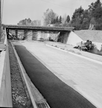 Thurgauerstrasse, Kloten airport access road under construction, Opfikon 1962