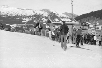 Skiing in Sorenberg, 1972