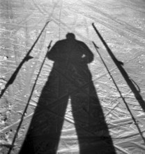 Shadow of a person in the snow, Arosa 1938