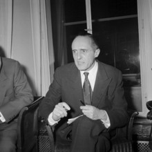 Rene Clair signing the german translation of his book, Zurich 1956