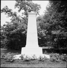 Baron Pierre de Coubertin, memorial stone at park ""Mon Repos"". Lausanne 1963