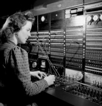 Telephonist, Zurich telephone exchange, around 1945