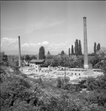 Factory chimney blasting in Geneva 1943