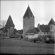 Chenaux Castle in Estavayer-le-Lac, 1958