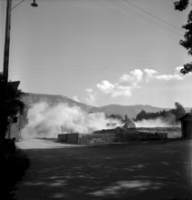 Factory chimney blasting in Geneva 1943