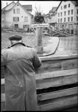 Demolition of the parish hall and the Hotel zum Sternen, Uster 1963