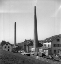 Factory chimneys in Schonengrund AR before blasting 1948