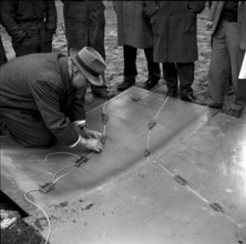 Steel sheet blazing effect demonstration, 1964
