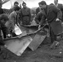 Distorted steel sheet, blazing effect demonstration, 1964