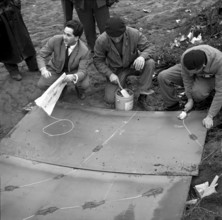Steel sheet blazing effect demonstration, 1964