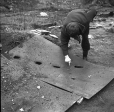 Steel sheet blazing effect demonstration, 1964