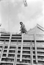 Foreign construction worker at a building site in Wallisellen 1973
