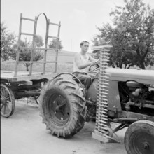 farmer on his tractor, Niederhasli 1951