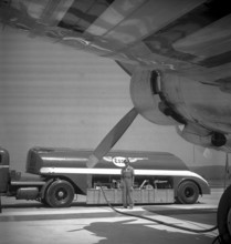 First start of a Swissair DC4 from the Zurich airport, 1948