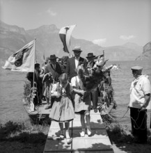 Play ""Wilhelm Tell"" staged in Altdorf 1962: opening ceremony