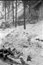 Crash of an English airplane in Hochwald (SO), 1973: Debris of the airplane