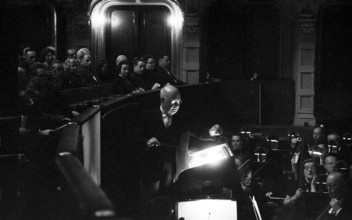 Paul Hindemith directing the Tonhalle orchestra Zurich, 1959