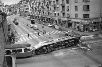 Tramway accident in Zurich 1969: Crash between tram and truck