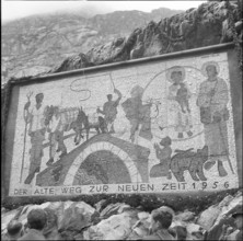 Schollenen ravine, formal opening of the new built bridge, 1956