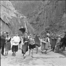 Schollenen ravine, formal opening of the new built bridge, 1956