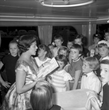 Excursion of ballet school ""Rief"" on boat Santis, 1959. teacher and students