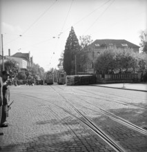 Tramway Accident in Zurich 1948, tram 9 derailed near the university