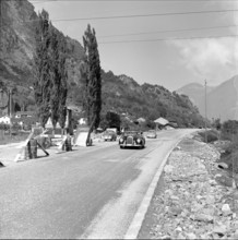Road to the Simplon pass widening near Brigue 1958