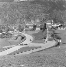 Road to the Simplon pass widening near Brigue 1958