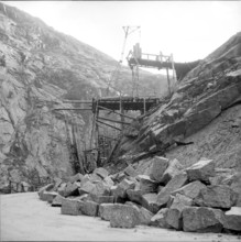 Gotthard pass road extension near Schollenen 1954