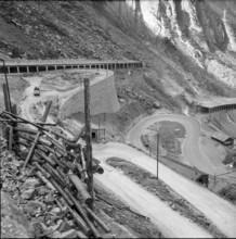 Gotthard pass road extension near Schollenen 1954