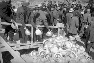 Celebration on the occasion of San Bernardino tunnel break through, south entrance, 1965