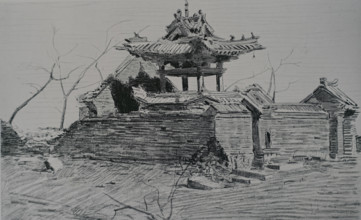 A shrine (prayer house) near Mukden, destroyed by Japanese shells Vitaly Tikhov (1876-1939)