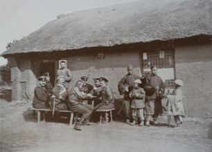 Blind musicians visiting officers Photo by Martynov