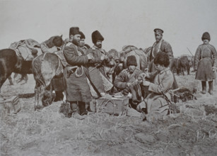 At a halt during the retreat Orenburg Cossacks Photo by Martynov