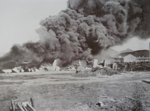 Port Arthur Oil fire in the port Photograph of Captain Pravikov